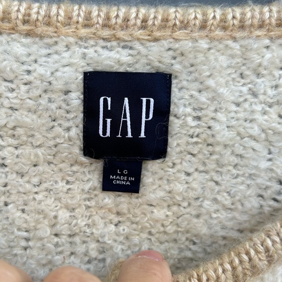 Gap Boucle Cropped Sweater Jacket, size Large - Picture 8 of 9